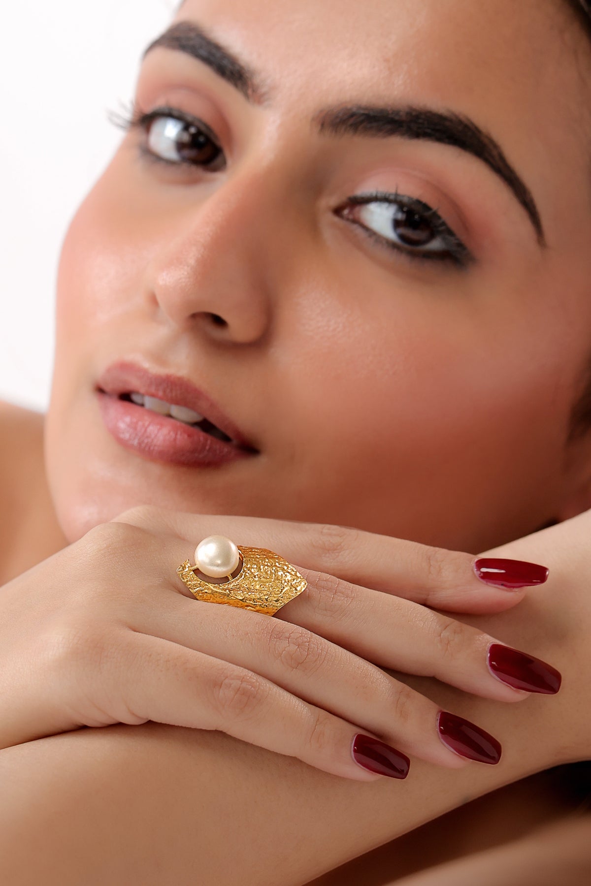 Pearl Statement Ring by Alankrit