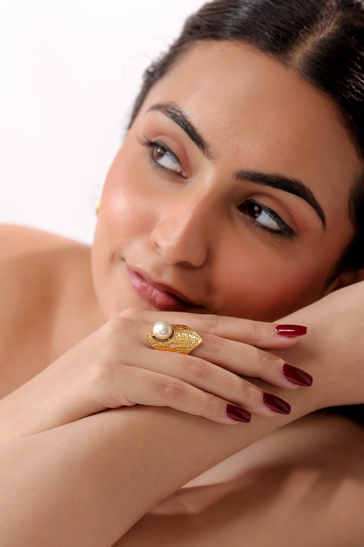 Pearl Statement Ring by Alankrit