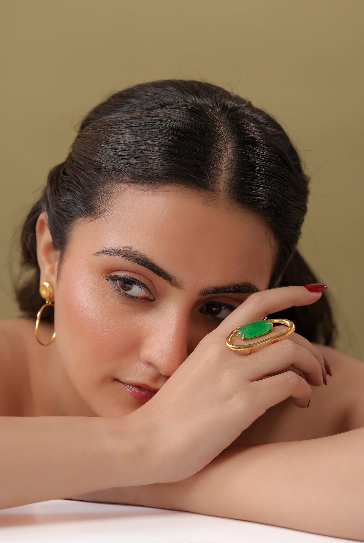 Oval Drop Earrings by Alankrit